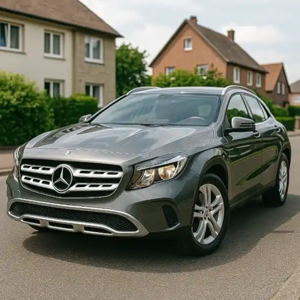 Gebrauchtwagen beim Autoankauf in Willich, ein gepflegtes Mittelklasse-Auto im Vordergrund.