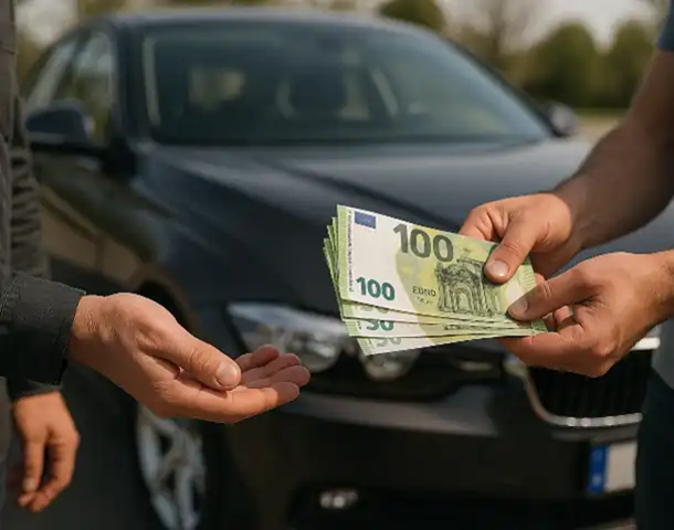 Bargeldübergabe beim Autoankauf in Willich, stressfreier Verkauf eines Fahrzeugs.